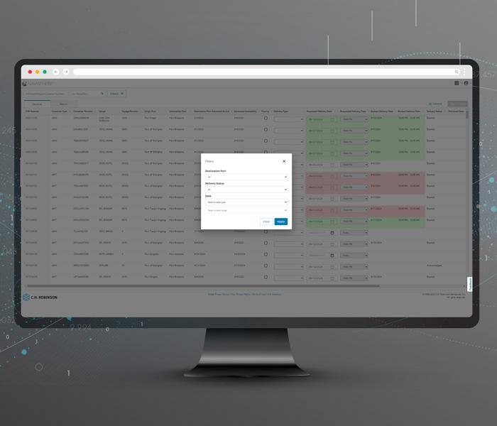 Laptop showing Navisphere container management screen